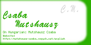 csaba mutshausz business card